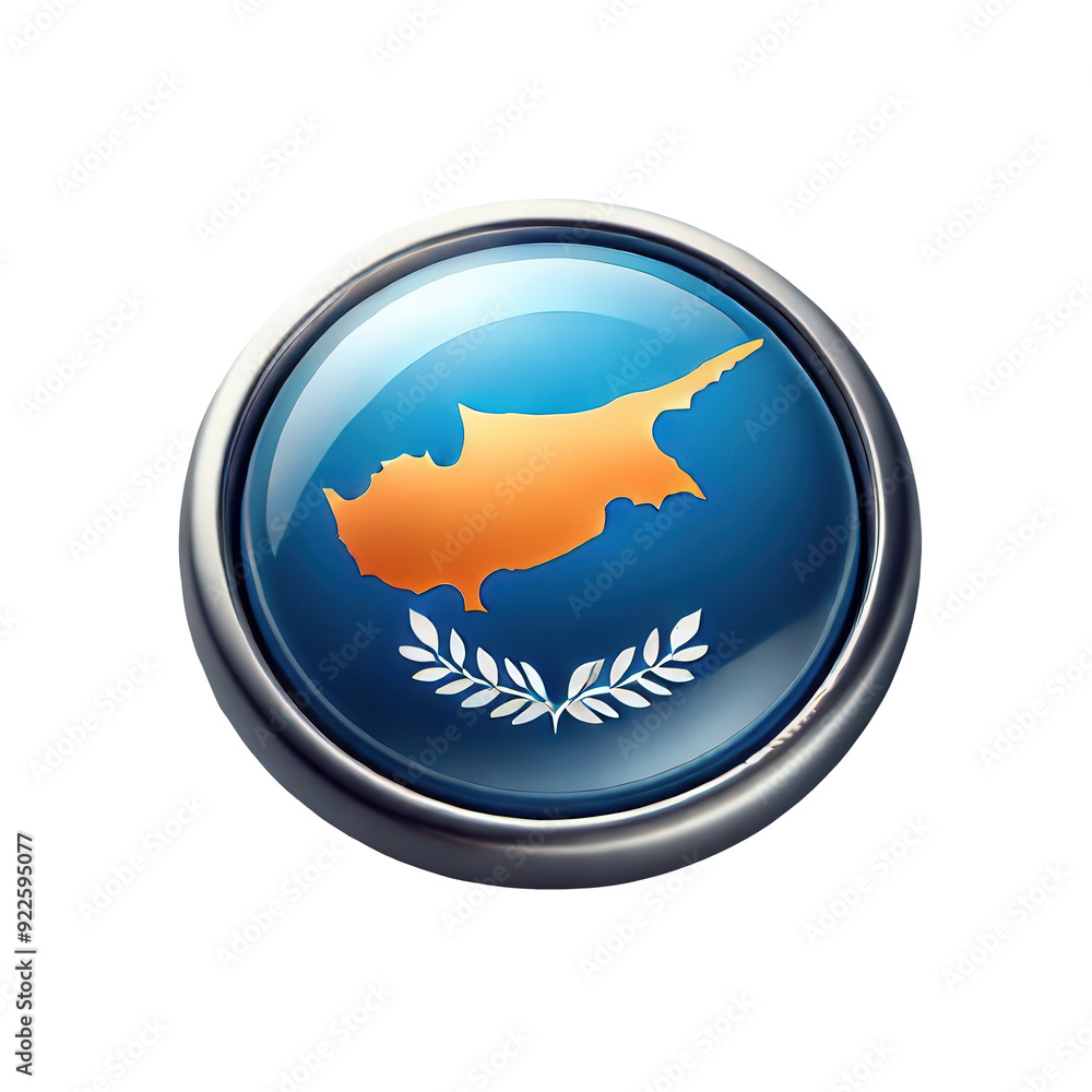 Button design featuring Cyprus flag and country name Button design featuring Cyprus flag and country name