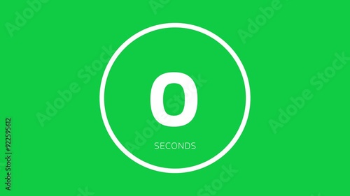 5 Second Countdown Timer with Circle Progress Bar | Green Screen
