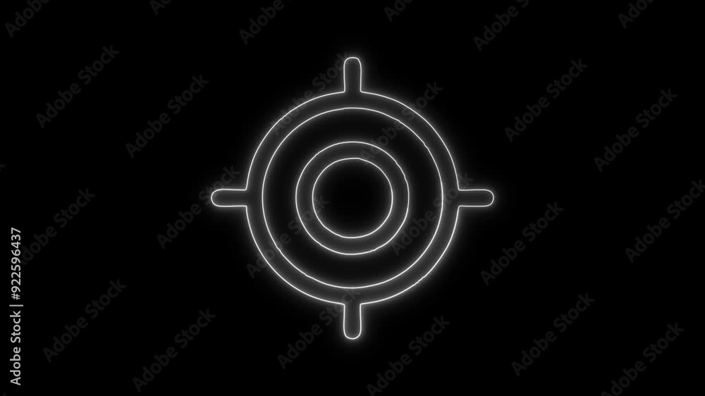 Sniper Shooting Target Icon - 4K Animated Design with Linear Symbol on Black Background Sniper Shooting Target Icon - 4K Animated Design with Linear Symbol on Black Background