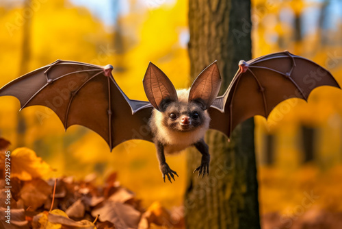 Fledermaus, Nordfledermaus ( Eptesicus nilssonii ) in freier Natur, Generative AI photo