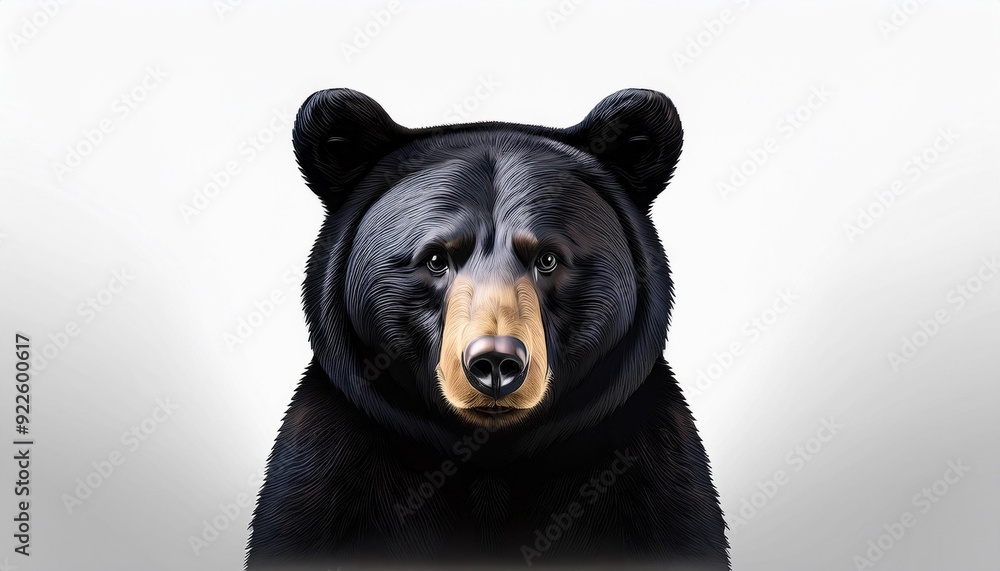 A vector cartoon illustration of a black bear isolated on a white background.