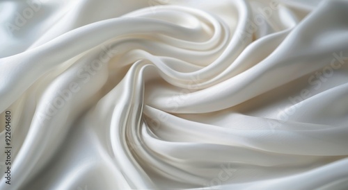 Soft Cream Silk Fabric Draped Elegantly on a Smooth Surface