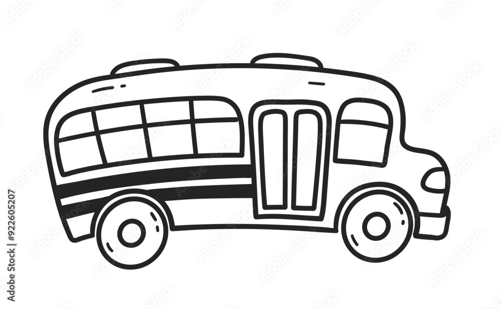 Line art vector illustration of school bus education symbol Line art vector illustration of school bus education symbol