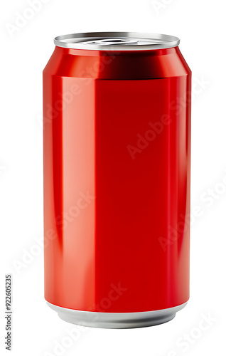 Red aluminum can 330 ml isolated on transparent background