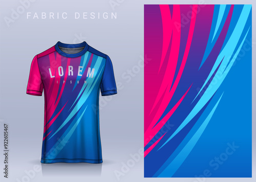 Fabric textile design for Sport t-shirt, Soccer jersey mockup for football club. uniform front view.	