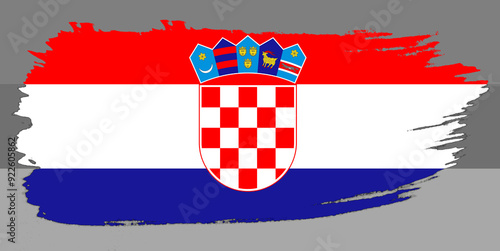 Φωτογραφία Croatia flag made in textured brush stroke. Croatian flag