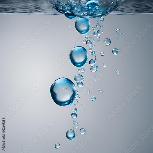 Bolhas de água em fundo transparente.