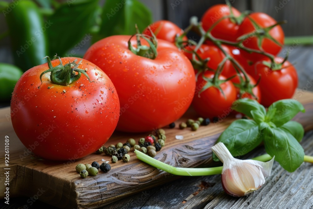 Fresh Red Tomatoes with Herbs and Spices Fresh Red Tomatoes with Herbs and Spices