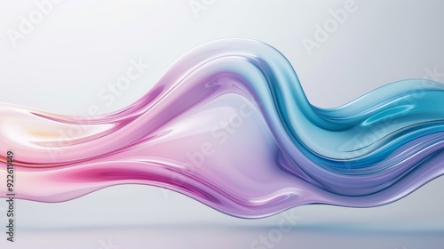 A long, curvy line of pink and blue colors