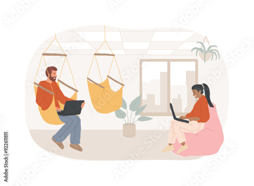 Chill zone isolated cartoon vector illustrations.