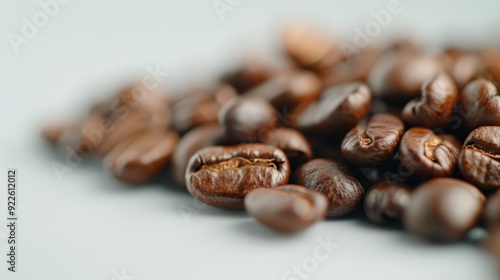 Freshly Roasted Coffee Beans Piled on a Light Surface