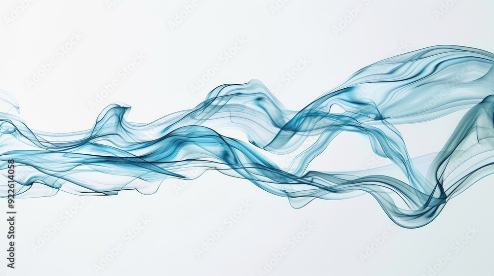 A long, wavy line of white and blue