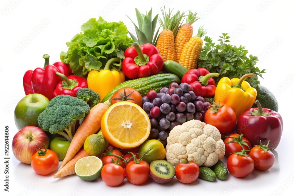 A vibrant collection of fresh produce, symbolizing a balanced diet, healthy eating, nutrition, and vitality. A vibrant collection of fresh produce, symbolizing a balanced diet, healthy eating, nutrition, and vitality.