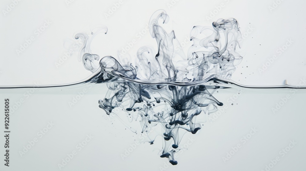 A colorful, swirling line of smoke with a blue and green section A colorful, swirling line of smoke with a blue and green section