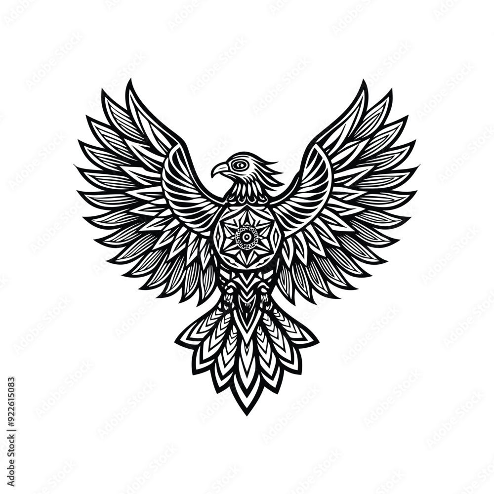 Obraz premium Eagle coloring page mandala art design