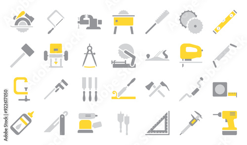 A set of wood working themed icons