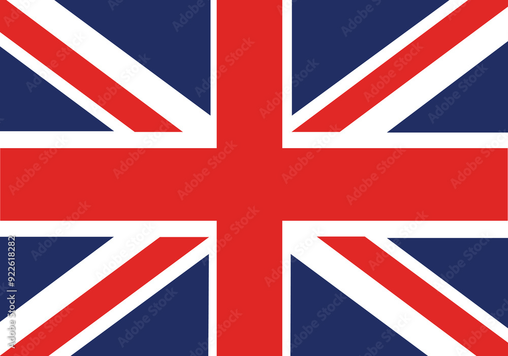 National flag of United Kingdom. Great Britain flag. Vector Illustration.