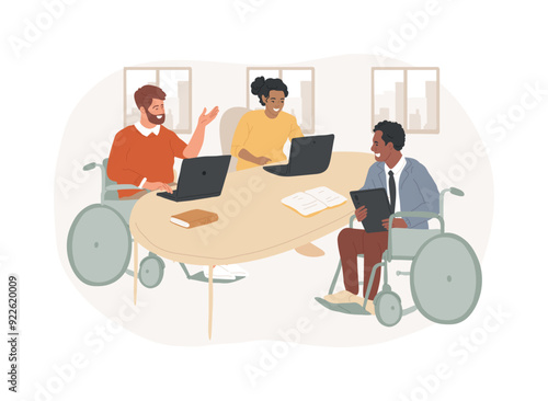 Inclusive office isolated cartoon vector illustrations.