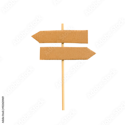 Multi choice crossroad directional arrow signs isolated on white background. photo