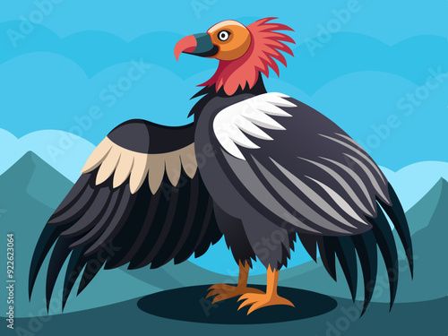 Condor des Andes charognard vautour sauvage nature animal grande espèce d’oiseau avec envergure
