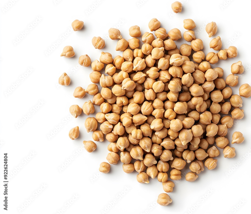 Heap of Raw Chickpeas on White Background. Heap of Raw Chickpeas on White Background.