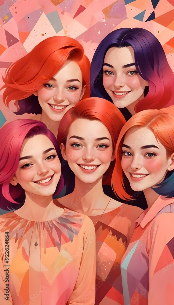 Smiling Women Embracing Feminism and Empowerment Concept of Friendship and Strength Smiling Women Embracing Feminism and Empowerment Concept of Friendship and Strength