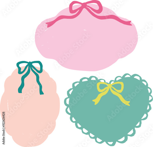 coquette frames preppy bows colorful kitsch frames and borders banners for quotes
