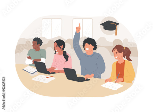 Asking a question isolated cartoon vector illustrations.