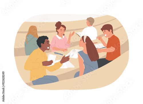 Before lecture isolated cartoon vector illustrations.