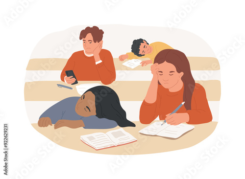 Boring lecture isolated cartoon vector illustrations.