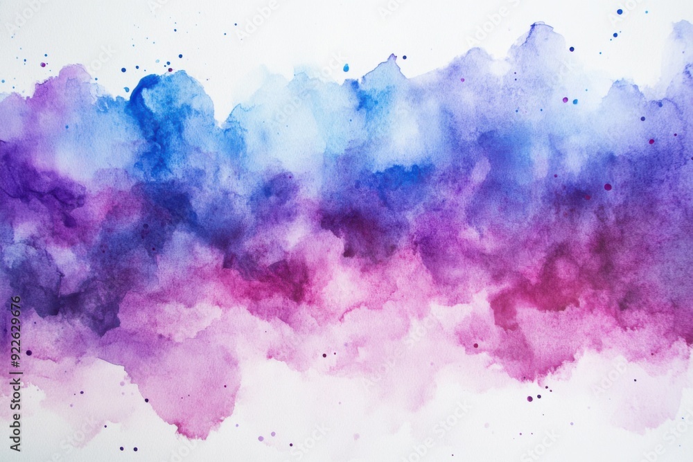 A vibrant abstract watercolor painting featuring shades of purple, pink, and blue creating a dreamy atmosphere. A vibrant abstract watercolor painting featuring shades of purple, pink, and blue creating a dreamy atmosphere.