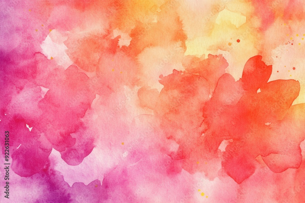 A vibrant watercolor abstract with blends of pink, red, orange, and yellow tones creating a lively and warm atmosphere. A vibrant watercolor abstract with blends of pink, red, orange, and yellow tones creating a lively and warm atmosphere.