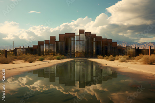 photo of a border, border fence