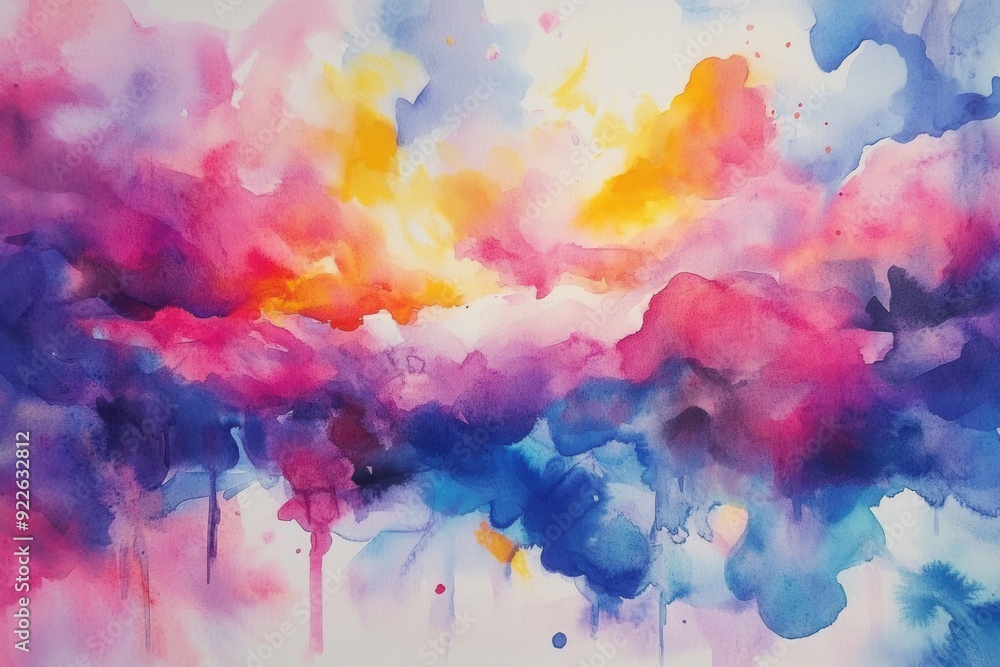 Fototapeta premium Vibrant Watercolor Abstract