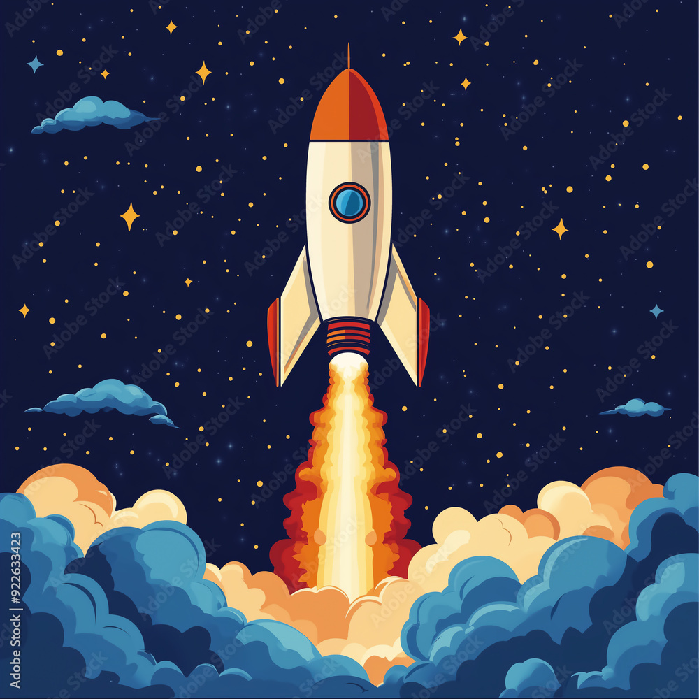 Ready for Liftoff: Space Ship Rocket Cartoon - High-Quality Vector for Educational Use and VFX Production, Cartoon Rocket Launch Illustration, Ideal for Video Game Graphics and Animations Ready for Liftoff: Space Ship Rocket Cartoon - High-Quality Vector for Educational Use and VFX Production, Cartoon Rocket Launch Illustration, Ideal for Video Game Graphics and Animations