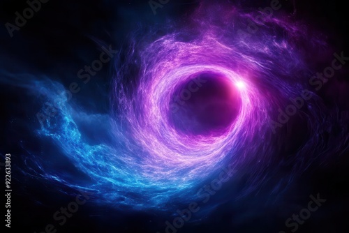 A mesmerizing cosmic swirl of purple and blue nebula, depicting the beauty of space and the mysteries of the universe.