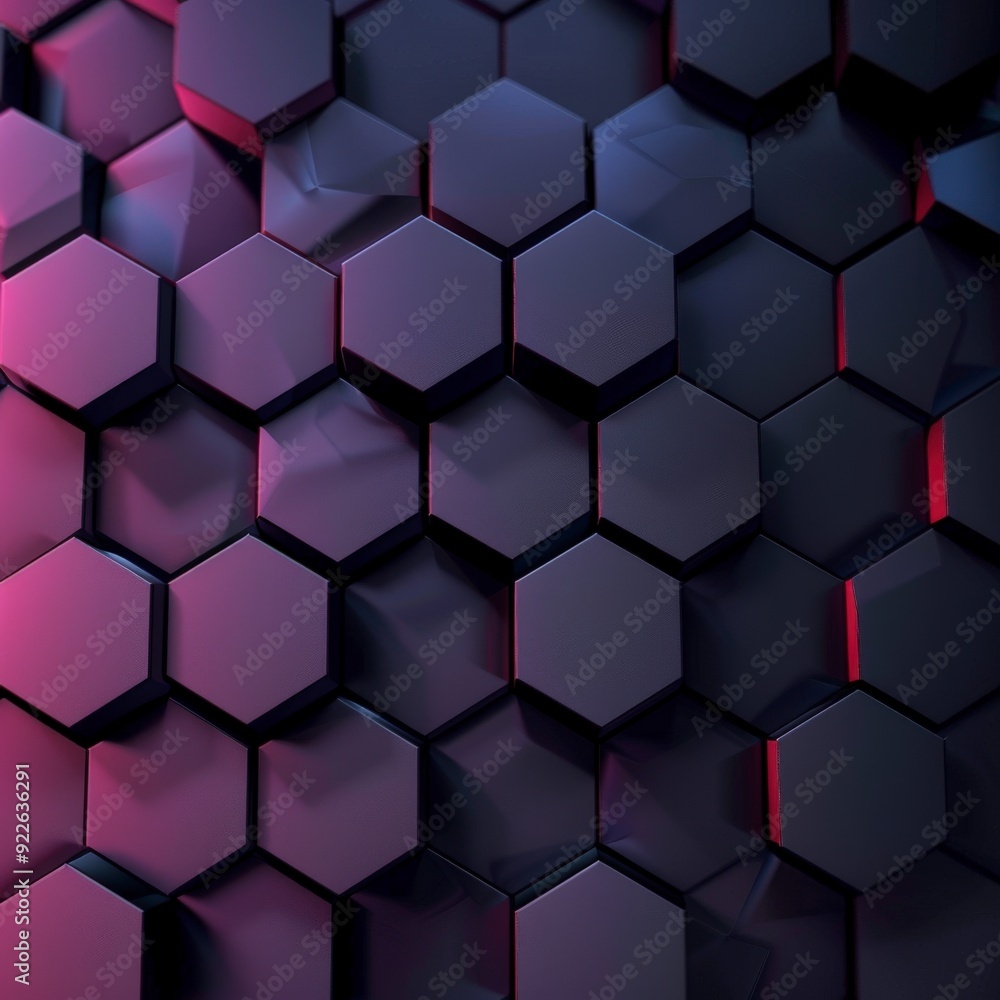 A close-up of a textured hexagonal pattern with a glossy finish and gradient lighting. A close-up of a textured hexagonal pattern with a glossy finish and gradient lighting.