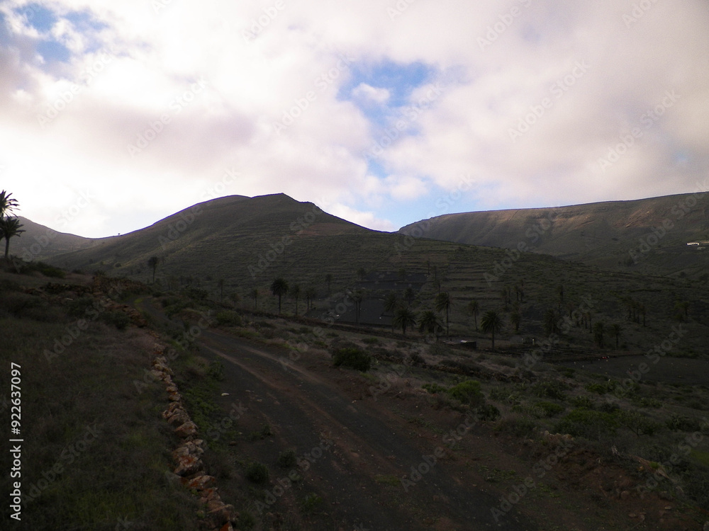 Fototapeta premium Mountain landscape of north part of Lanzarote island.