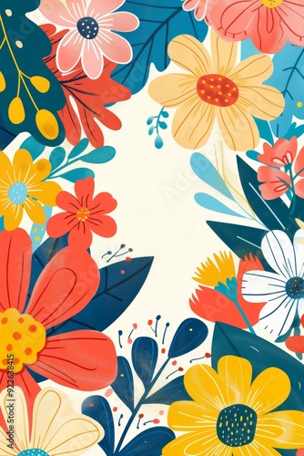 A Beautiful and Vibrant Floral Background Featuring Colorful and Bright Summer Blooms