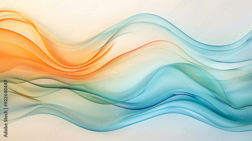 Fototapeta premium A long, wavy line of white and blue