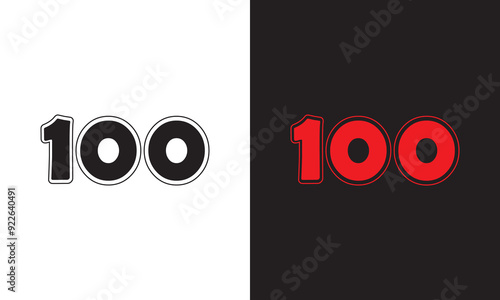100 Years Anniversary Celebration logo black paintbrush vector, 100 number logo design, 100th Birthday Logo, happy Anniversary, Vector Anniversary For Celebration, poster, Invitation Card 