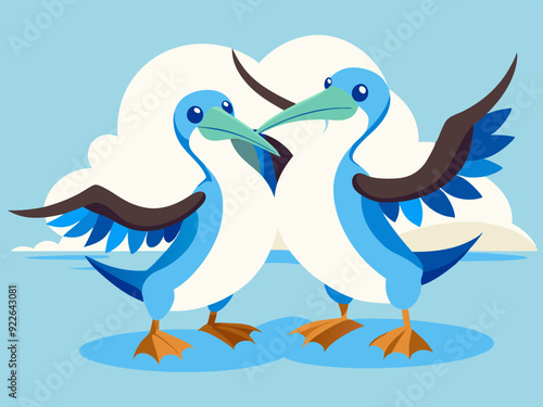 Danse d’accouplement de fous à pieds bleus