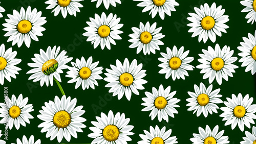 Daisy flowers on blue background