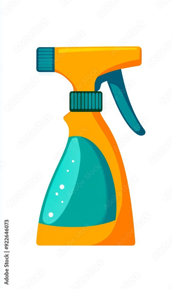A yellow and blue spray bottle with a blue handle A yellow and blue spray bottle with a blue handle