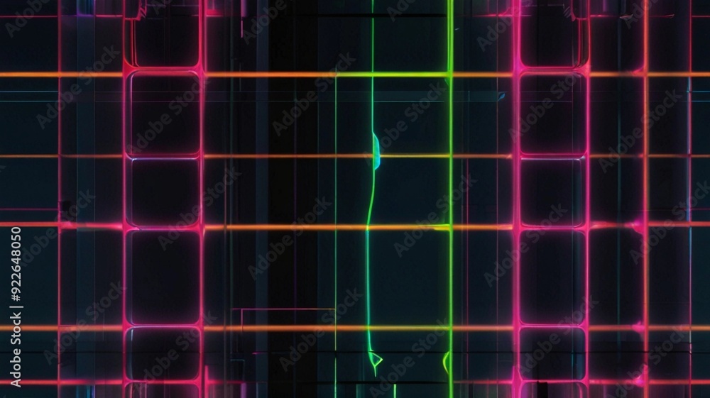 Neon Grid Abstract Wallpaper with Dynamic Depth and Motion for High-Tech Cyber Aesthetics Neon Grid Abstract Wallpaper with Dynamic Depth and Motion for High-Tech Cyber Aesthetics