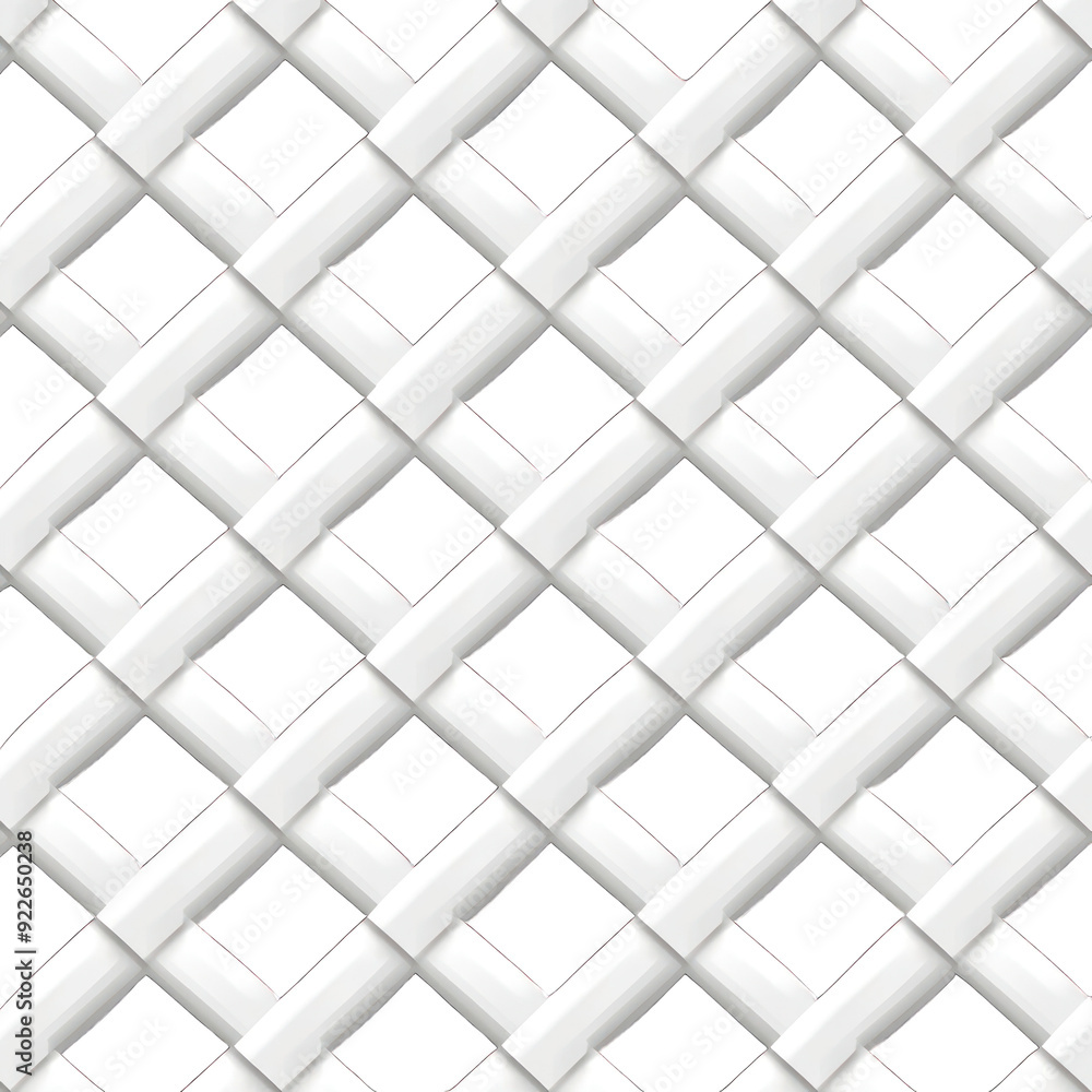 A seamless pattern of white lattice design, perfect for backgrounds or textile applications. Clean and modern aesthetic. transparent background