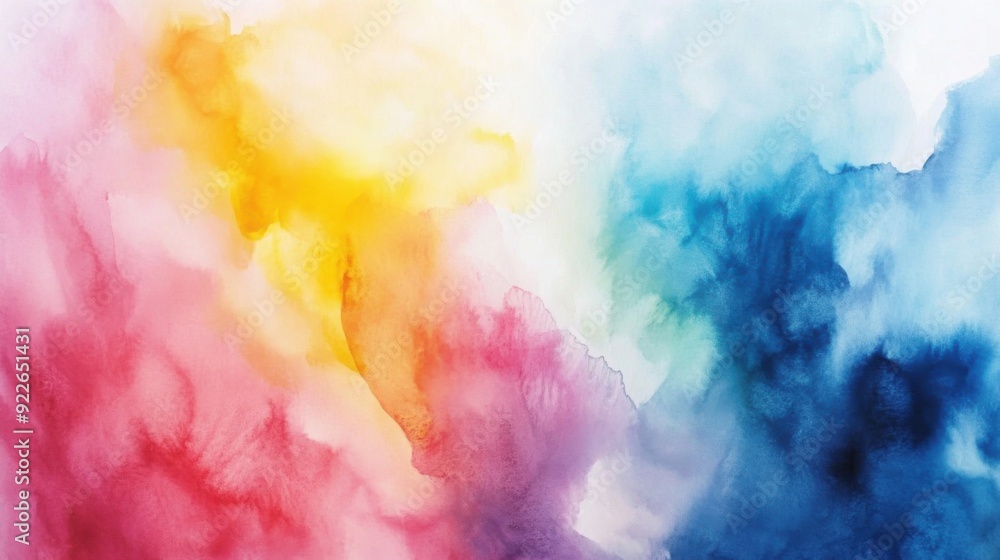Fototapeta premium Abstract Watercolor Painting with Vibrant Colors