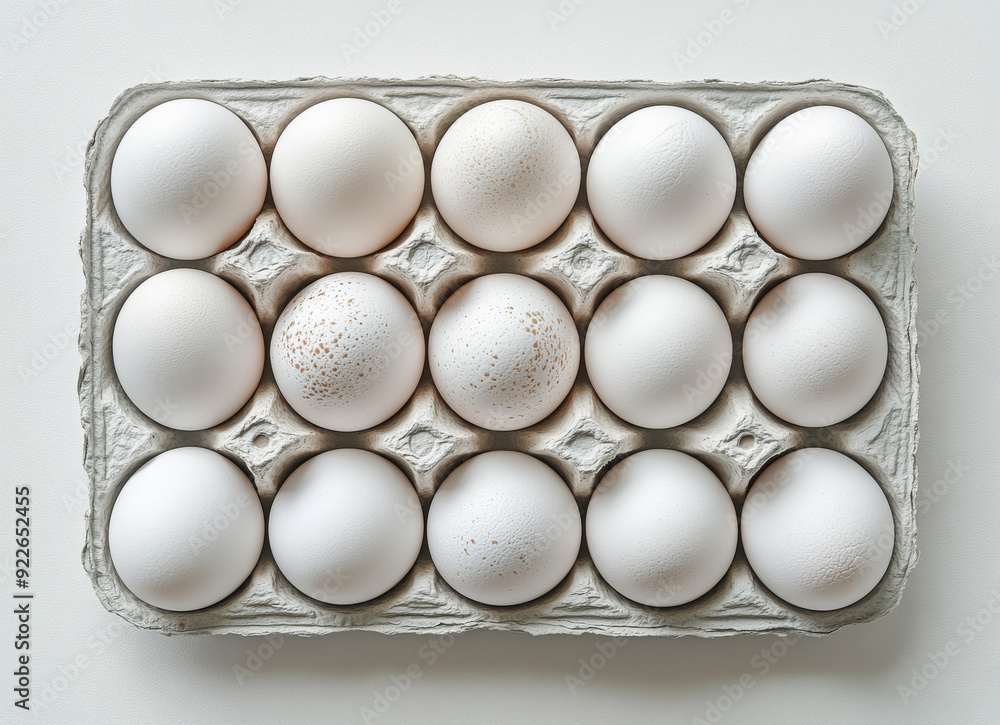 Fresh white eggs in a carton arranged on a neutral background. A dozen white eggs neatly placed in a cardboard carton on a flat surface. Fresh white eggs in a carton arranged on a neutral background. A dozen white eggs neatly placed in a cardboard carton on a flat surface.