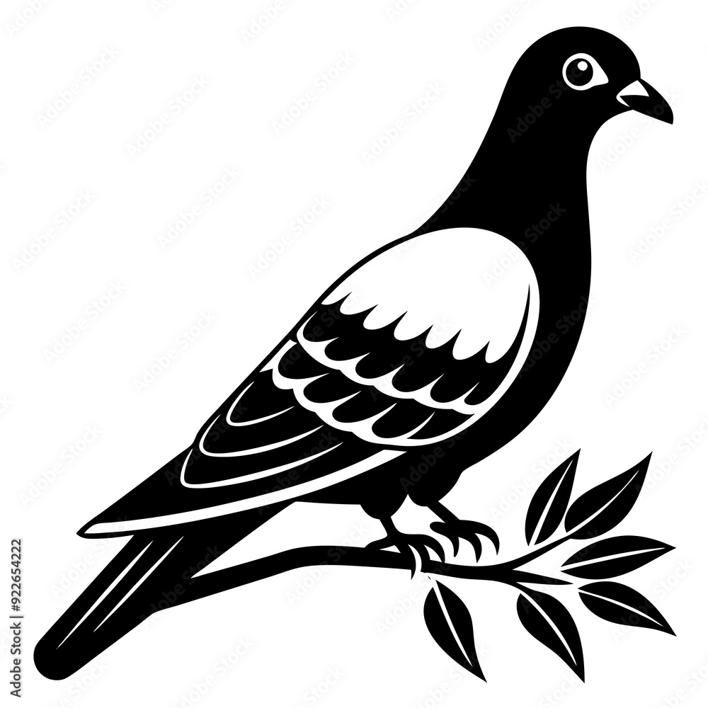 Fototapeta premium Vector art of a pigeon illustration on a white background