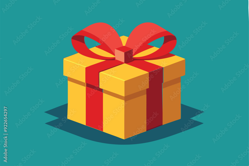 gift box with red ribbon vector art illustration gift box with red ribbon vector art illustration